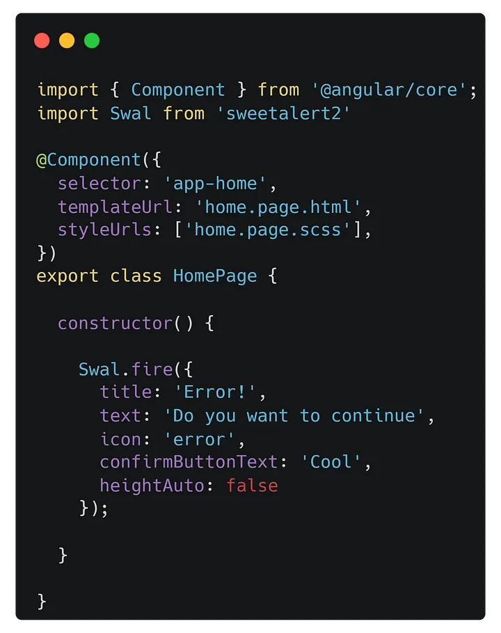 sweet alert implementation fixed